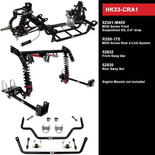 HK33-CRA1 Level 3 Full Vehicle Handling Kit, 62-66 Mopar A-Body, MOD Shocks, 2-4in. Drop