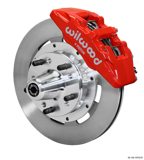 12in. Smooth Rotor, 6 Piston Red Caliper 140-10742-R