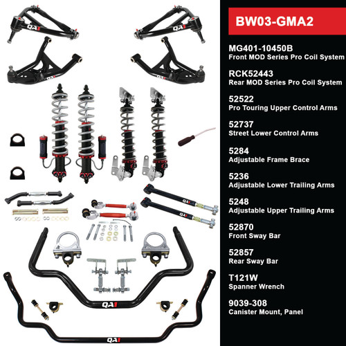 BW03-GMA2 Level 3 Big Wheel Suspension Kit, 68-72 GM A Body