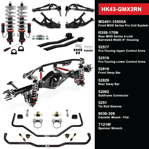 HK43-GMX2RN Level 3 Handling Kit with Narrowed 9in. Housing, 68-72 GM X Body