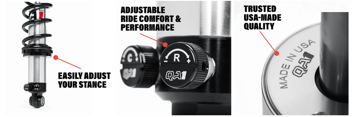 QA1 Coilovers: Easily adjust your stance, adjustable ride comfort & performance, trusted usa-made quality