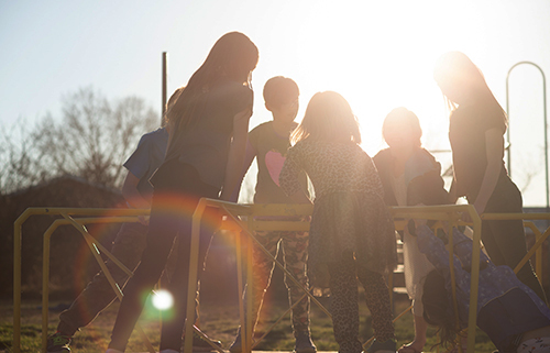 kids playing at the park