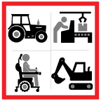 agriculture, manufacturing, mobility, construction
