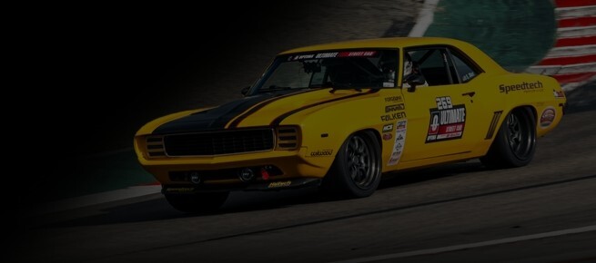 High performance 1967-69 Camaro on race track