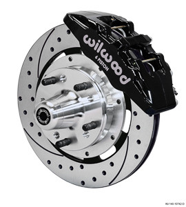 12in. Drilled Rotor, 6 Piston Black Caliper 140-10742-D - QA1