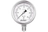 Aplisens MS-100K industrial pressure gauge with 100 mm stainless steel case for liquid and gas pressure measurement.