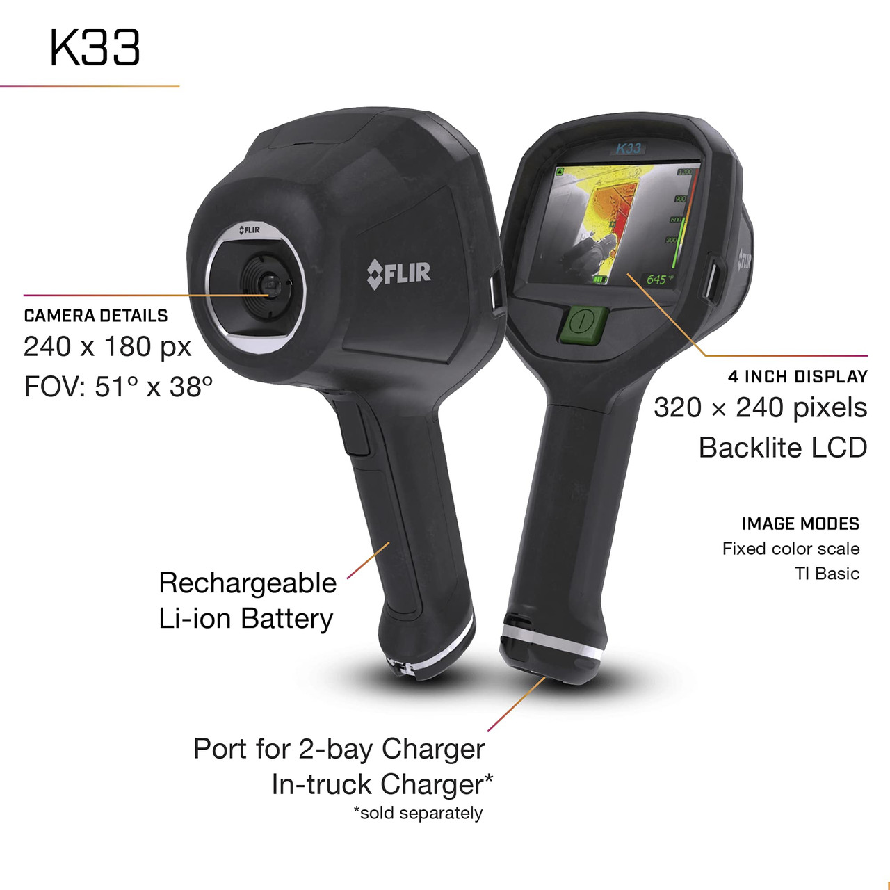 FLIR K33 Thermal Imaging Camera – 240×180 FSX, Firefighting-Grade Design
