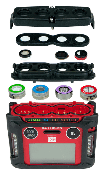 RKI GX-3R Pro gas monitor sensor and component view