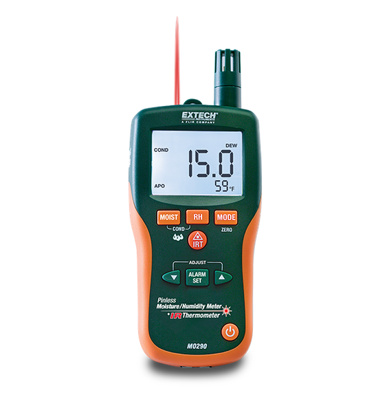 Extech MO290 – Pinless Moisture Psychrometer + IR