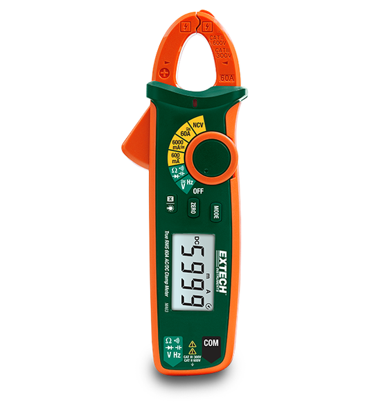 Extech MA63 – 60A True RMS AC/DC Clamp Meter + NCV
