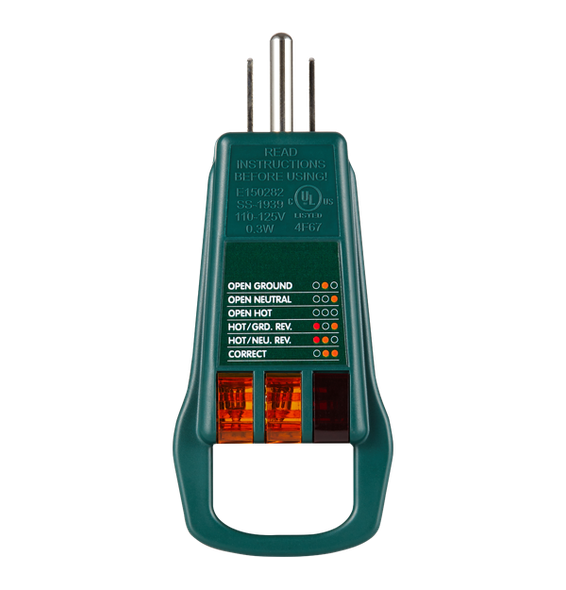 Extech ET11 – GFCI Receptacle Tester for Type B Electrical Outlets