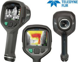 FLIR K65 thermal imaging camera showing front, rear and side views for fire service applications