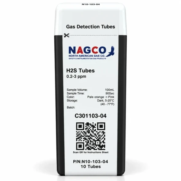 NAGCO N10-103-04 Hydrogen Sulfide H2S Detector Tubes 0.2-3 ppm