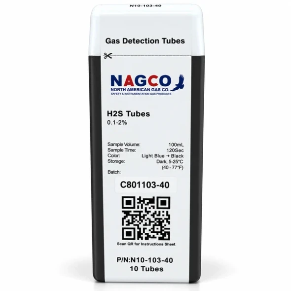 NAGCO N10-103-40 Hydrogen Sulfide H2S Detector Tubes 0.1-2 Percent