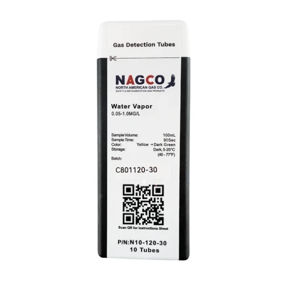 NAGCO N10-120-30 Water Vapor H2O Detector Tubes 0.05-1 mg/L