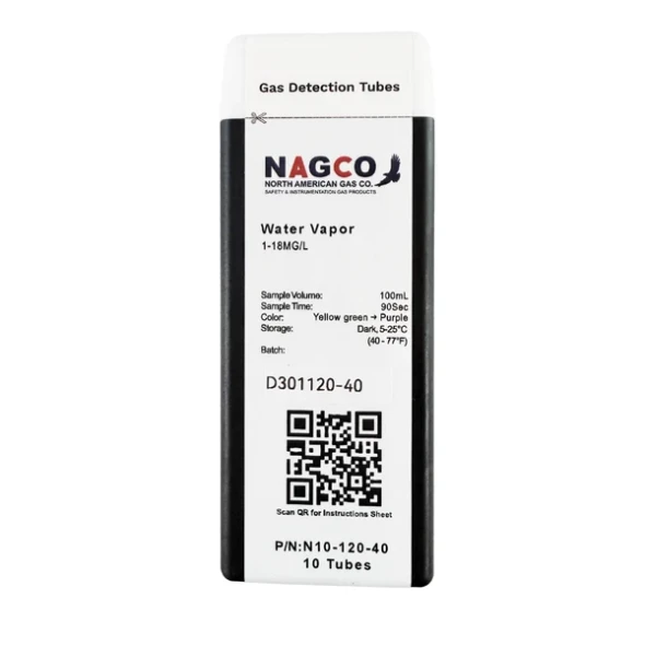 NAGCO N10-120-40 Water Vapor H2O Detector Tubes 1-18 mg/L