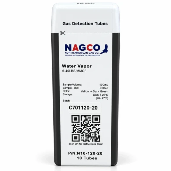 NAGCO N10-120-20 Water Vapor Pipeline H2O Detector Tubes 6-40 lbs/MMCF