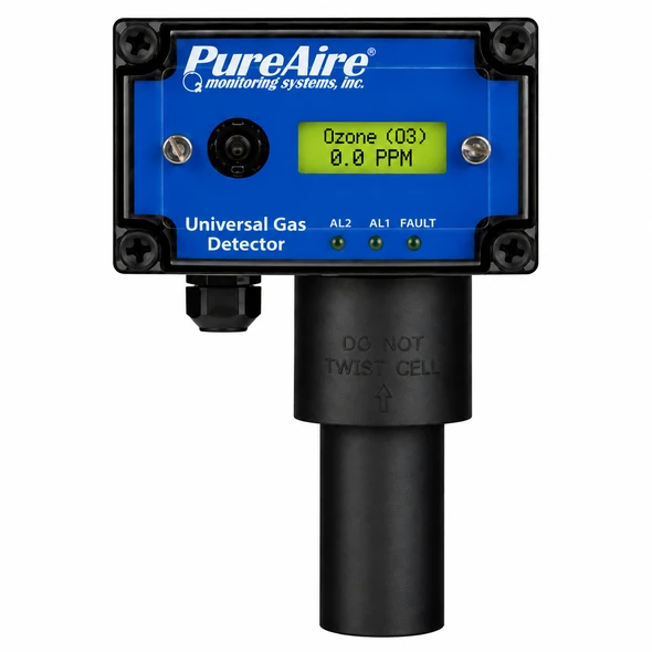 PureAire Universal Ozone O3 Gas Detector with renewable electrochemical sensor for continuous fixed ozone monitoring