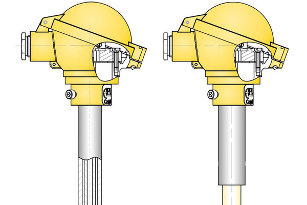 Aplisens CT-TC industrial thermocouple sensor designed for high-temperature process measurement with configurable probe materials and mounting options.