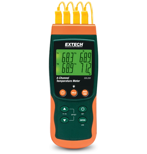 Extech SDL200 – 4-Channel Datalogging Thermometer