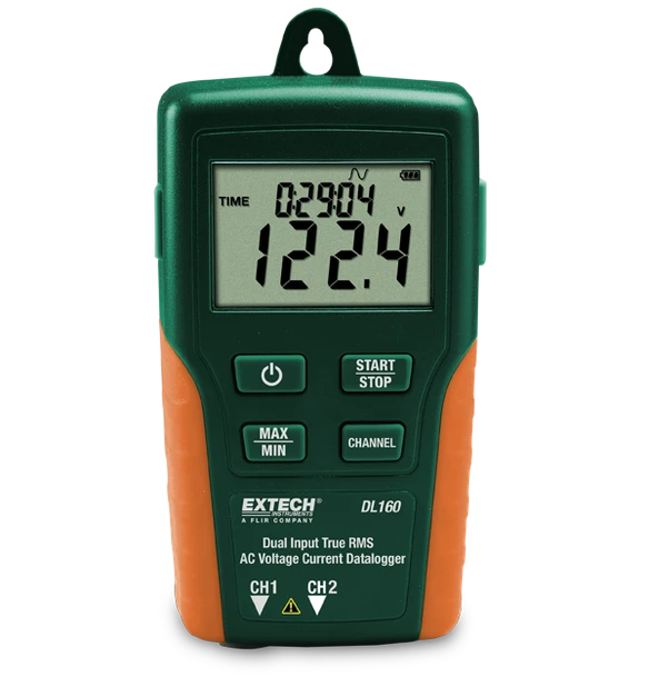 Extech DL160 – Dual Input True RMS AC Voltage/Current Datalogger