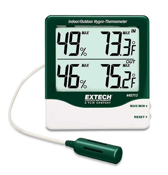 Extech 445713 – Big Digit Indoor/Outdoor Hygro-Thermometer