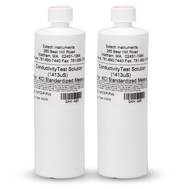 Extech EC-1413-P – 1413 µS Conductivity Standard (2 Bottles)