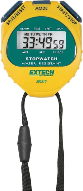 Extech 365510 – Digital LCD Stopwatch/Clock with Calendar and Alarm
