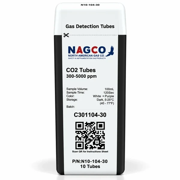 NAGCO N10-104-30 Carbon Dioxide CO2 Detector Tubes 300-5000 ppm