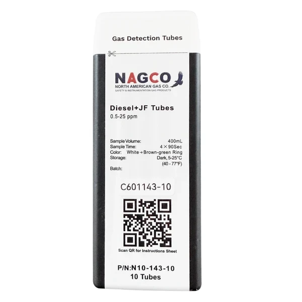 NAGCO N10-143-10 Diesel and Jet Fuel Detector Tubes 0.5-25 ppm