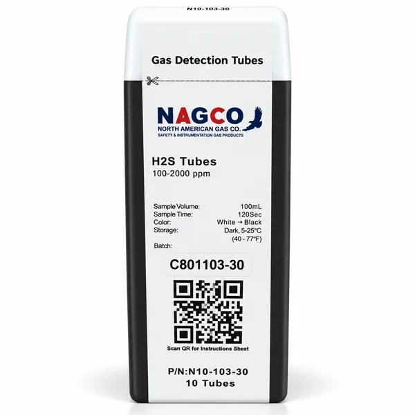 NAGCO N10-103-30 Hydrogen Sulfide H2S Detector Tubes 100-2000 ppm
