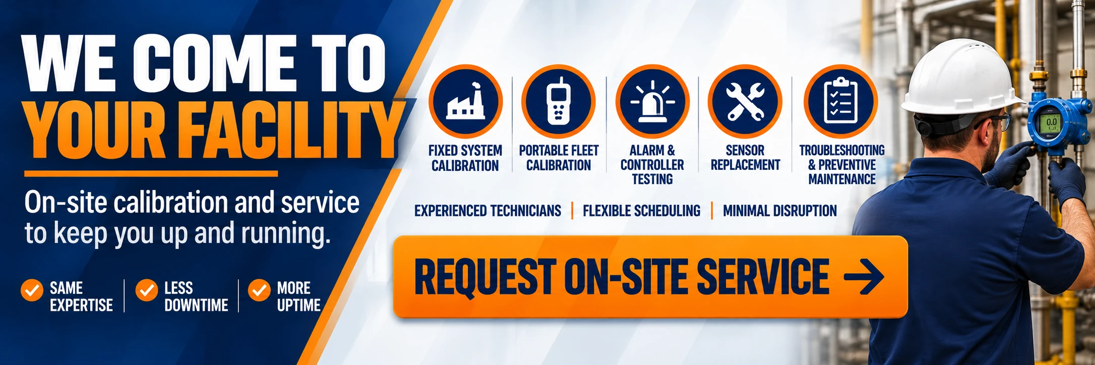 We come to your facility — on-site gas detector calibration by CPS Calibrations