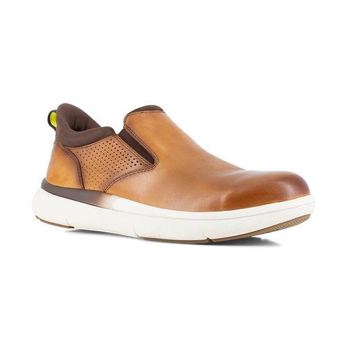 Florsheim Fleet Work Men's Cognac Steel Toe Elastic Work Slip-On - FS2784 right angle view