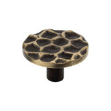 Cobblestone Round Knob 1 15/16" - Brass Antique