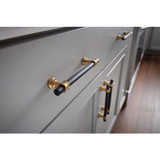 Bit Appliance Pull 18" (c-c) - Flat Black and Honey Bronze