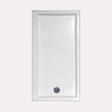 SHOWER PAN AC 6032 END DRAIN - WHITE-LEFT HAND