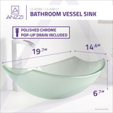 Pendant Series Deco-Glass Vessel Sink in Lustrous Frosted