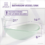 Craft Series Deco-Glass Vessel Sink in Lustrous Frosted