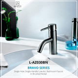 Bravo Series Single Hole Single-Handle Low-Arc Bathroom Faucet in Brushed Nickel