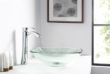 Cadenza Series Deco-Glass Vessel Sink in Lustrous Clear