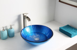 Crow Series Vessel Sink in Lustrous Blue