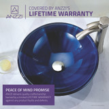 Meno Series Deco-Glass Vessel Sink in Lustrous Blue