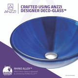 Meno Series Deco-Glass Vessel Sink in Lustrous Blue