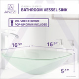 Vista Series Deco-Glass Vessel Sink in Lustrous Frosted Finish