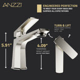 ANZZI Single Handle Single Hole Bathroom Faucet With Pop-up Drain in Brushed Nickel