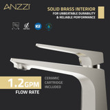 ANZZI Single Handle Single Hole Bathroom Faucet With Pop-up Drain in Brushed Nickel