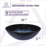 Gardena Series Deco-Glass Vessel Sink in Brushed Dusk