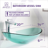 Tale Series Deco-Glass Vessel Sink in Lustrous Green