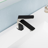 ANZZI Single Handle Single Hole Bathroom Faucet With Pop-up Drain in Matte Black & Brushed Nickel