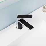 ANZZI Single Handle Single Hole Bathroom Faucet With Pop-up Drain in Matte Black & Chrome